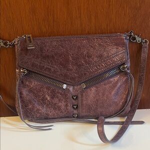 Purple Leather Crossbody Bag